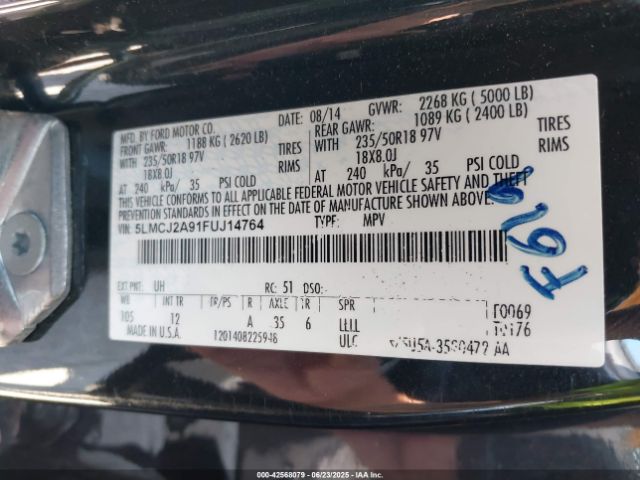2015 LINCOLN MKC 5LMCJ2A91FUJ14764 Photo 8