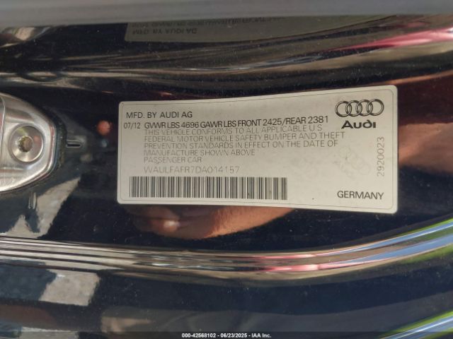 2013 AUDI A5 WAULFAFR7DA014157 Photo 8