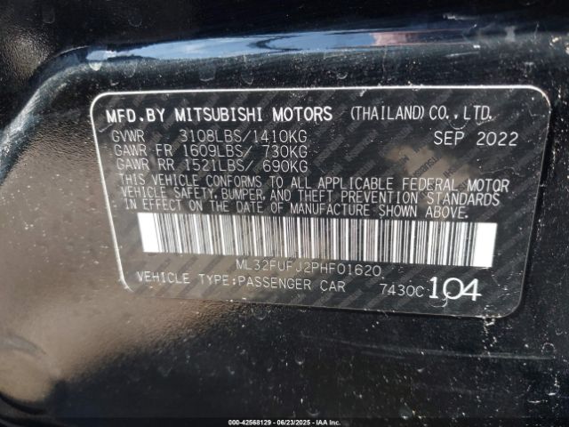 2023 MITSUBISHI MIRAGE G4 ML32FUFJ2PHF01620 Photo 8
