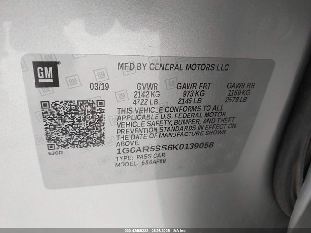 2019 CADILLAC CTS 1G6AR5SS6K0139058 Photo 8