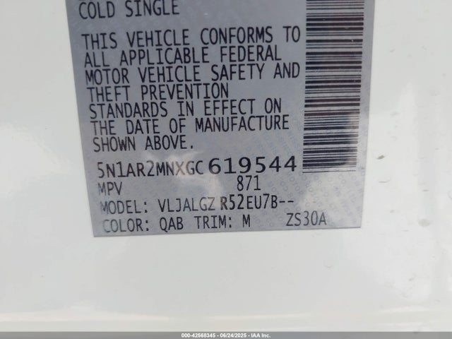 5N1AR2MNXGC619544 Nissan Pathfinder