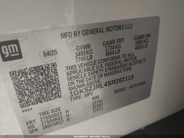 GMC l87 2025 1GKS2JRL4SR282118 Image 9