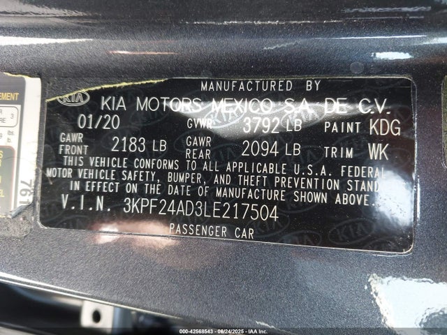 KIA mpi nu 2020 3KPF24AD3LE217504 Image 9