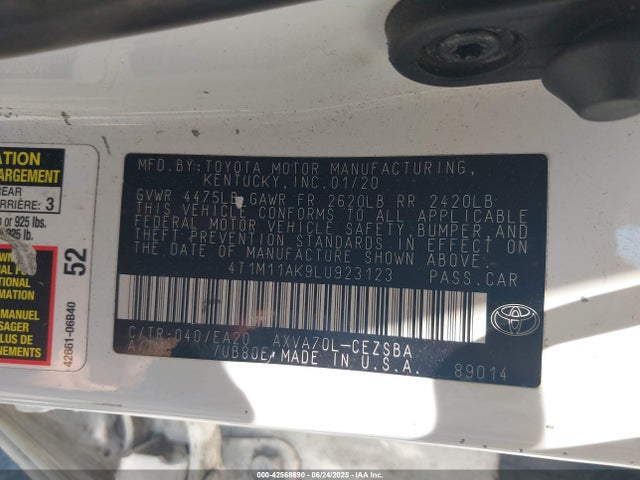 4T1M11AK9LU923123 Toyota a25a-fks