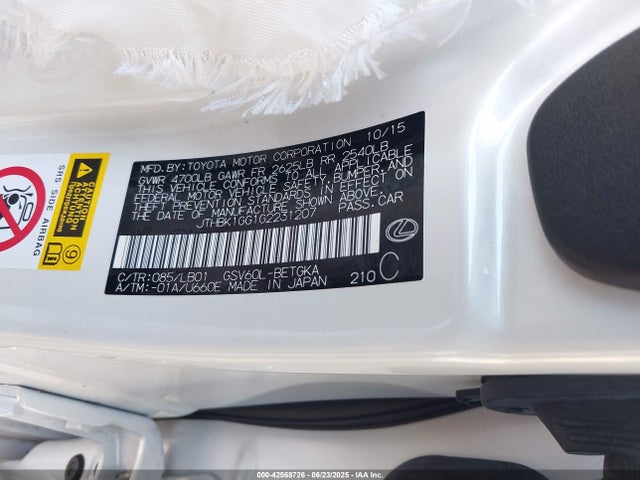 JTHBK1GG1G2231207 Lexus 2gr-fe