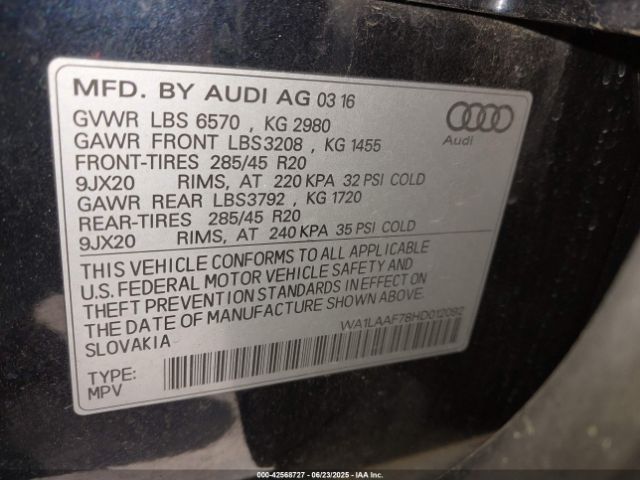2017 AUDI Q7 WA1LAAF78HD012092 Photo 8