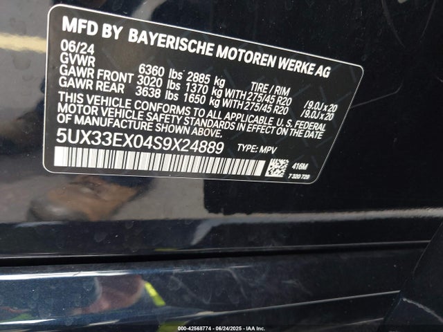 BMW 2025 2025 5UX33EX04S9X24889 Image 9
