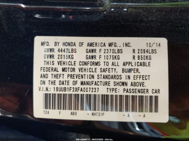 2015 ACURA TLX 19UUB1F3XFA007237 Photo 8