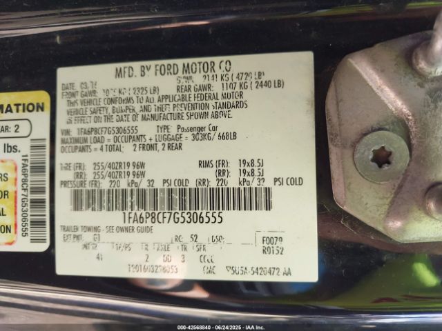 2016 FORD MUSTANG 1FA6P8CF7G5306555 Photo 8