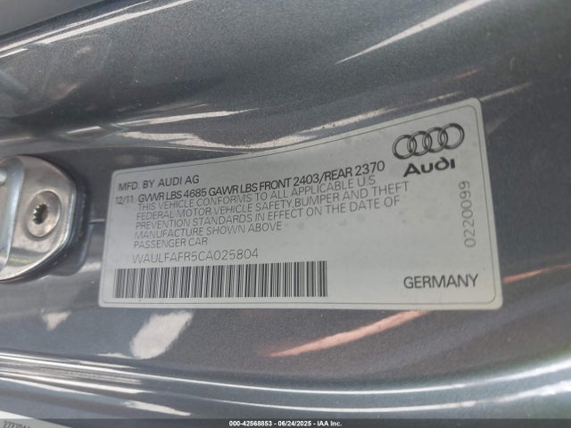 2012 AUDI A5 WAULFAFR5CA025804 Photo 8