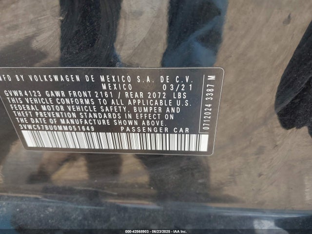 3VWC57BU0MM051649 Volkswagen tsi