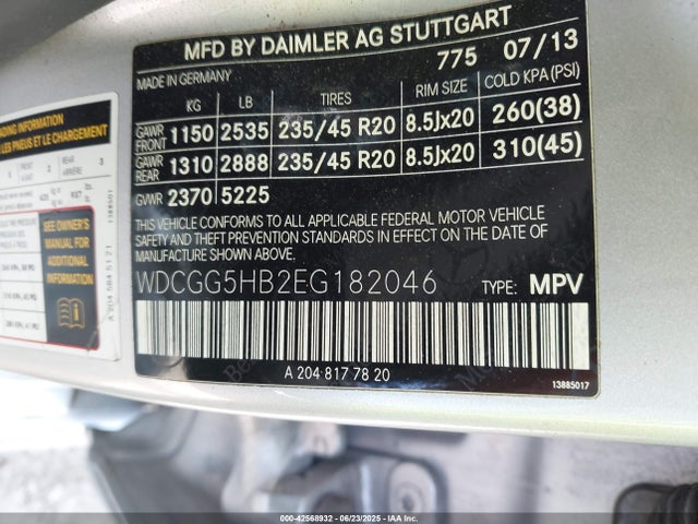 WDCGG5HB2EG182046 Mercedes-Benz Glk-Class
