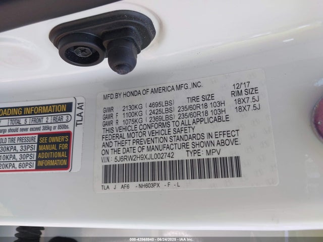 5J6RW2H9XJL002742 Honda l15be