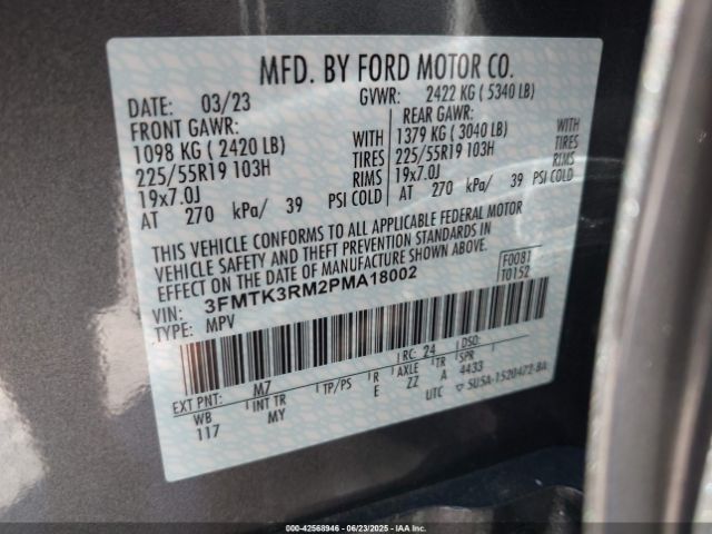 2023 FORD MUSTANG MACH-E 3FMTK3RM2PMA18002 Photo 8