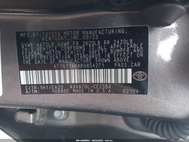 4T1G11AKXRU854271 Toyota a25a-fks