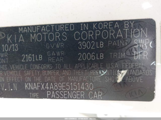 2014 KIA FORTE KNAFX4A89E5151430 Photo 8