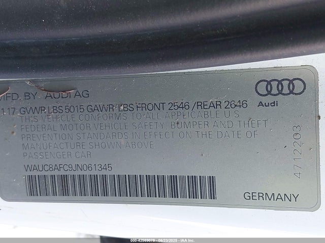 2018 AUDI A6 WAUC8AFC9JN061345 Photo 8