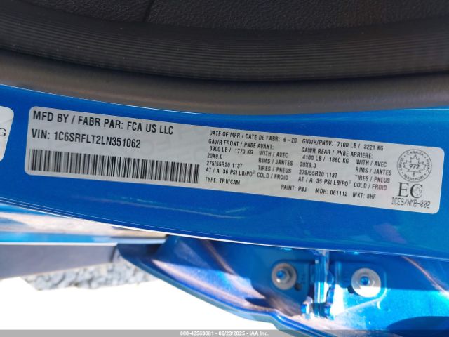 1C6SRFLT2LN351062 RAM 1500