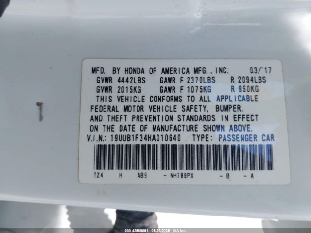 2017 ACURA TLX 19UUB1F34HA010640 Photo 8