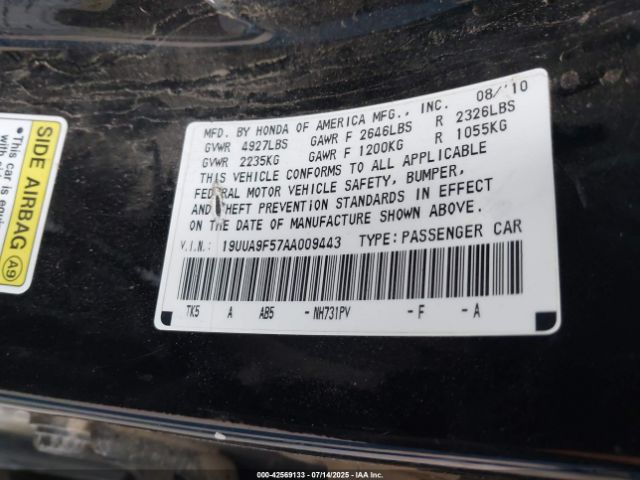 2010 ACURA TL 19UUA9F57AA009443 Photo 8