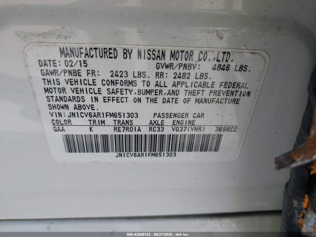 JN1CV6AR1FM651303 Infiniti 2015