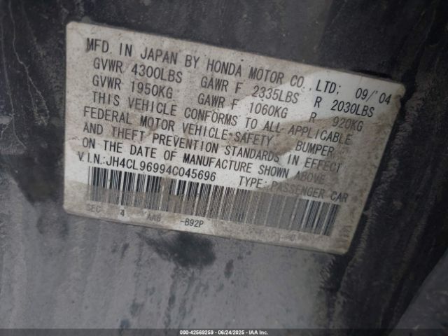 2004 ACURA TSX JH4CL96994C045696 Photo 8