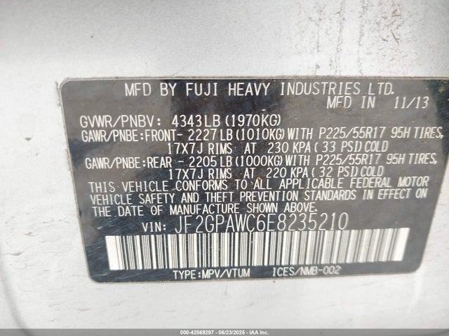 Subaru 2.0l na 2014 JF2GPAWC6E8235210 Image 9