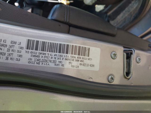 2019 DODGE DURANGO 1C4RDJDG5KC701353 Photo 8