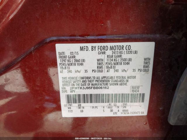 2015 FORD EDGE 2FMTK3J95FBB06162 Photo 8