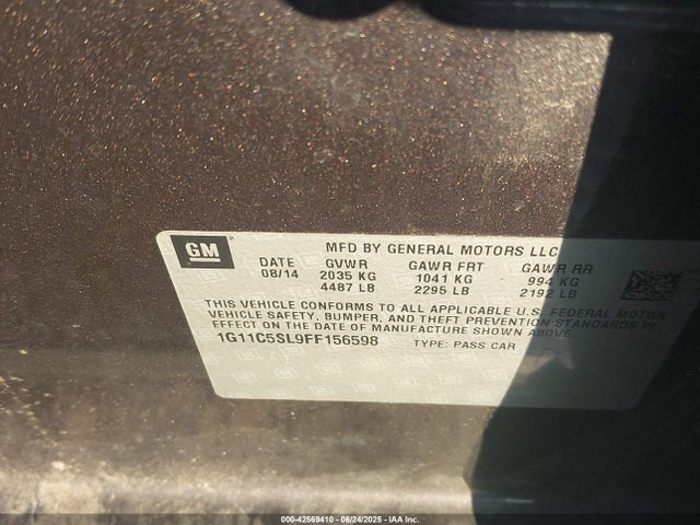Chevrolet lkw 2015 1G11C5SL9FF156598 Image 9