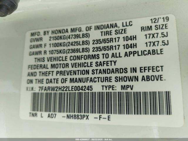 2020 HONDA CR-V 7FARW2H22LE004245 Photo 8