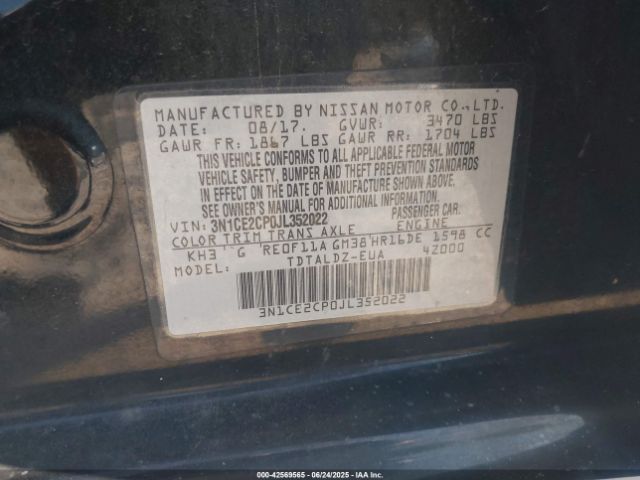 2018 NISSAN VERSA NOTE 3N1CE2CP0JL352022 Photo 8