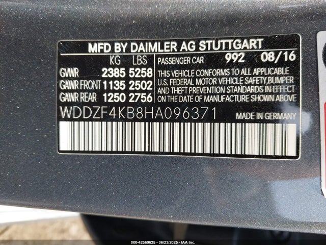 WDDZF4KB8HA096371 Mercedes-Benz m274