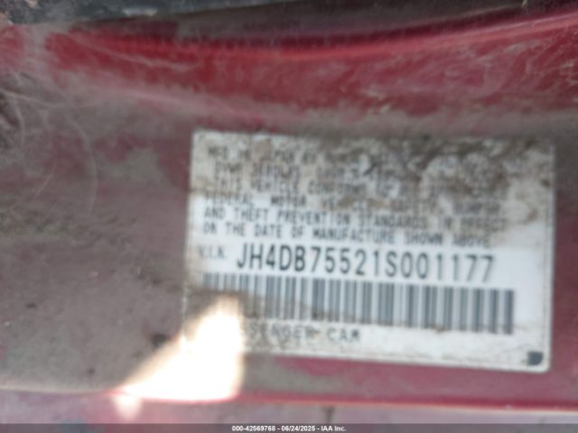 2001 ACURA INTEGRA JH4DB75521S001177 Photo 8