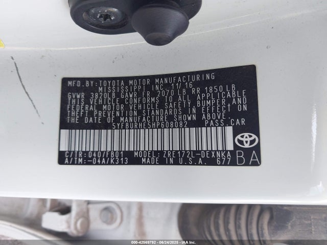 Toyota 2zr-fe 2017 5YFBURHE5HP608082 Image 9