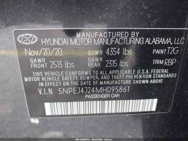 2021 HYUNDAI SONATA 5NPEJ4J24MH095861 Photo 8