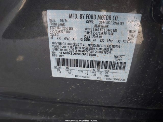 2025 FORD EXPLORER 1FMUK8DH9SGA41680 Photo 8