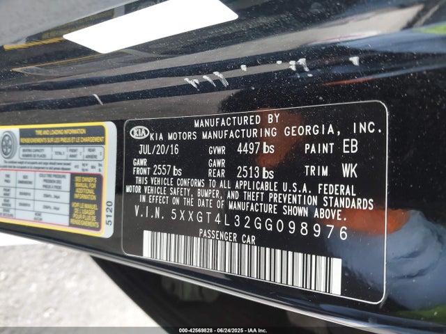 5XXGT4L32GG098976 KIA t-gdi theta ii