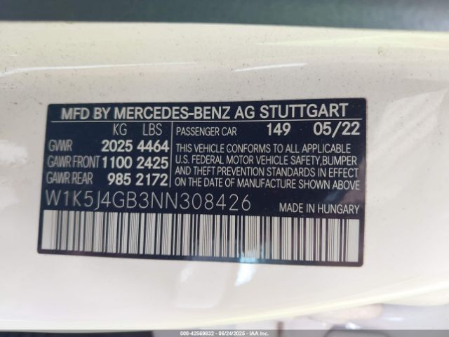 2022 MERCEDES-BENZ CLA 250 COUPE W1K5J4GB3NN308426 Photo 8