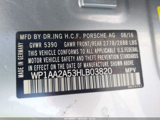 WP1AA2A53HLB03820 Porsche Macan