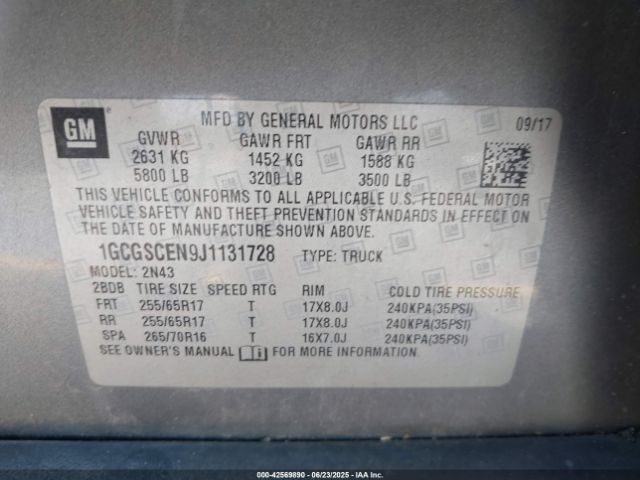 2018 CHEVROLET COLORADO 1GCGSCEN9J1131728 Photo 8