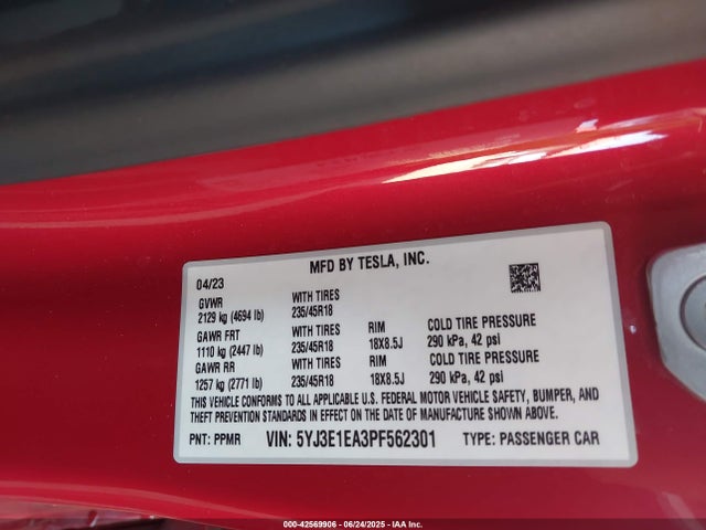 2023 TESLA MODEL 3 5YJ3E1EA3PF562301 Photo 8