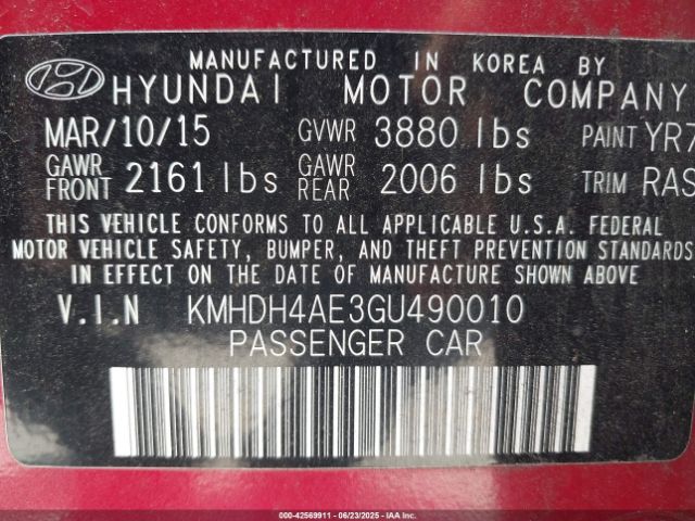 KMHDH4AE3GU490010 Hyundai dohc mpi nu