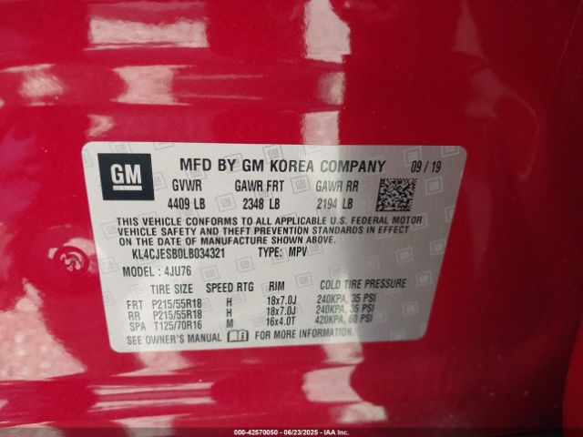 2020 BUICK ENCORE KL4CJESB0LB034321 Photo 8