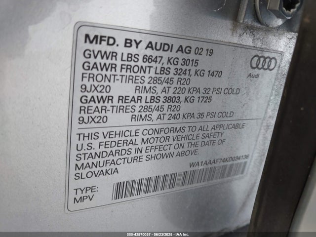 2019 AUDI Q7 WA1AAAF74KD034136 Photo 8