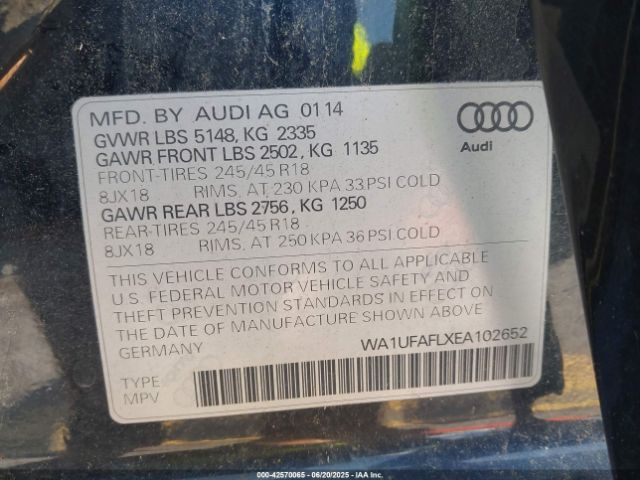 2014 AUDI ALLROAD WA1UFAFLXEA102652 Photo 8