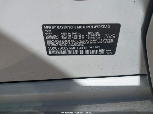 5UXCY8C02M9H19933 BMW X6
