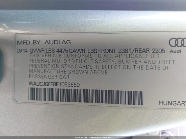 2015 AUDI A3 WAUCJGFF8F1053690 Photo 8