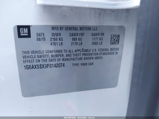2015 CADILLAC CTS 1G6AX5SX9F0142074 Photo 8