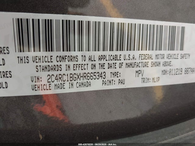 Chrysler Pacifica 2017 2C4RC1BGXHR665343 Image 9